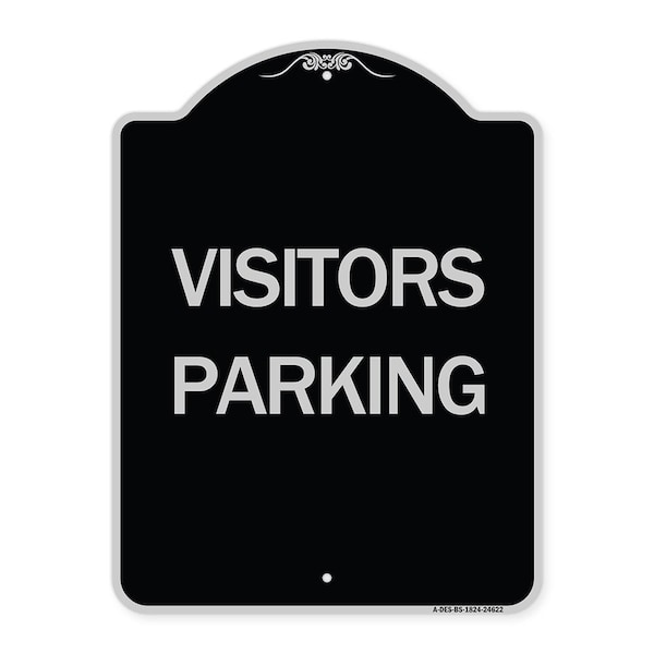 Parking Lot Visitors Parking Heavy-Gauge Aluminum Architectural Sign, 24" x 18", BS-1824-24622